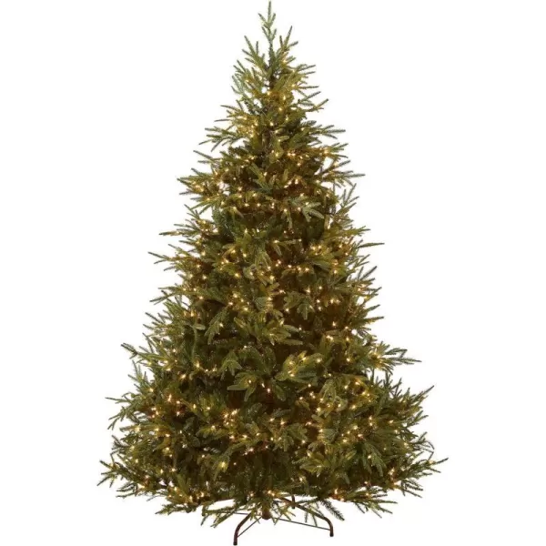 National Tree Company PreLit Feel Real Artificial Full Christmas Tree Green Frasier Grande White Lights Includes Stand 75 Feet65 ft