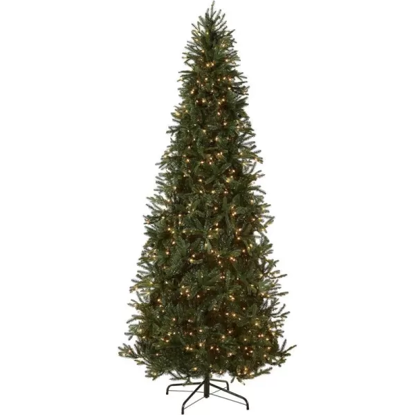 National Tree Company PreLit Feel Real Artificial Slim Christmas Tree Green Tiffany Fir White Lights Includes Stand 9 Feet9FEET Tree