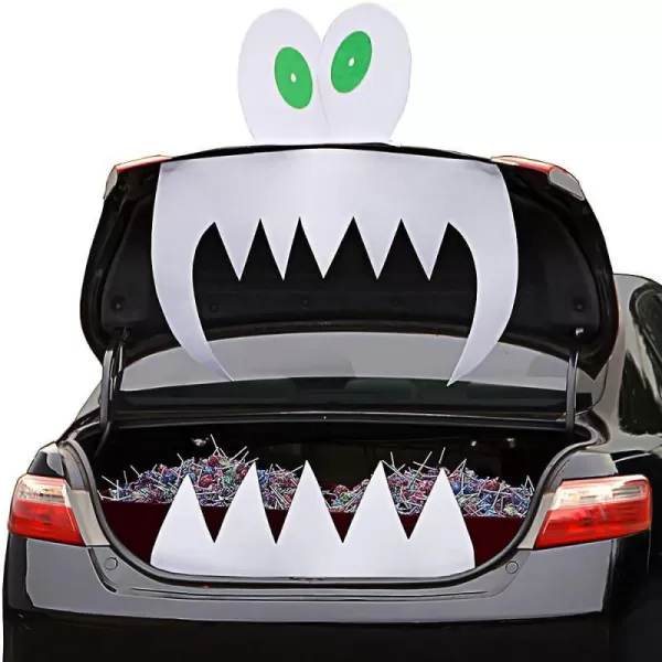 National Tree Companys Tricky Trunk Car Decoration Kit Freaky Fangs Halloween Collection 3Piece KitNational Tree Companys Tricky Trunk Car Decoration Kit Freaky Fangs Halloween Collection 3Piece Kit