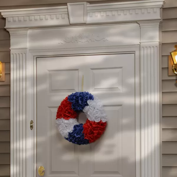 National Tree 18 Inch Patriotic Wreath with Red White and Blue Roses RAP528518W1