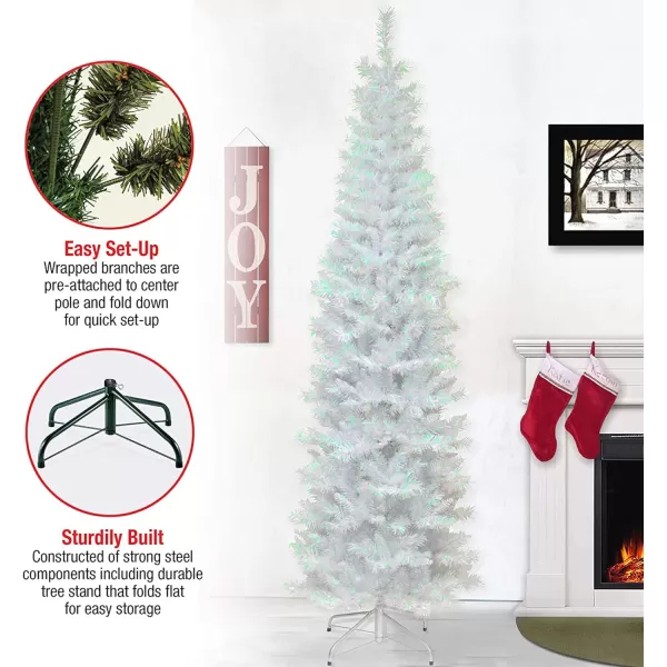 imageNational Tree Company Artificial Christmas Tree White Tinsel Includes Stand 6 feet