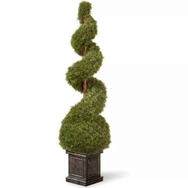 imageNational Tree Company Artificial Shrub Includes Pot Base Cedar Pine Topiary48 48Inch Black