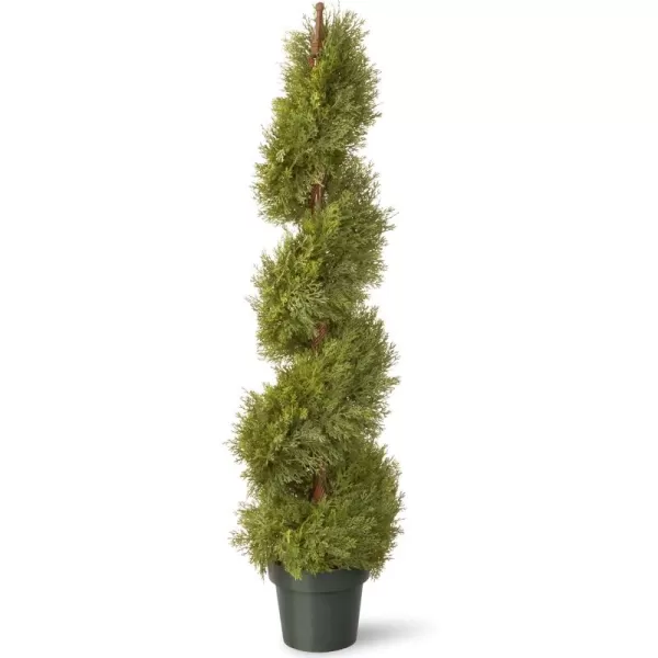 imageNational Tree Company Company Artificial Shrub Includes Pot Base Upright Juniper Slim Spiral48 Inch Green