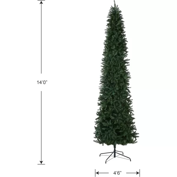 imageNational Tree Company Artificial Slim Christmas Tree Green Kingswood Fir Includes Stand 14 Feet