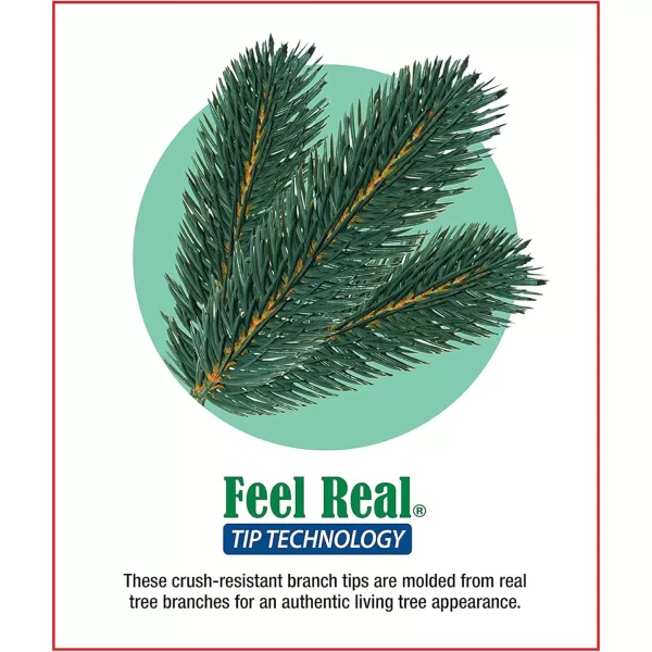 imageNational Tree Company Feel Real Prelit Artificial Christmas Tree  Includes Prestrung MultiColor Lights and Stand  Jersey Fraser Fir  75 ft65 ft