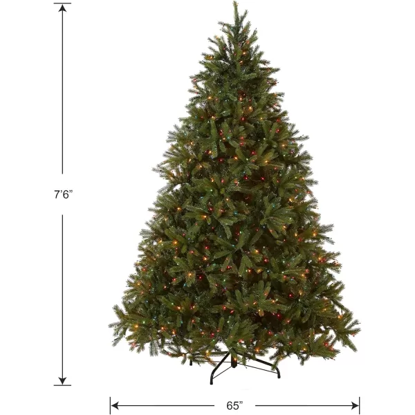 imageNational Tree Company Feel Real Prelit Artificial Christmas Tree  Includes Prestrung MultiColor Lights and Stand  Jersey Fraser Fir  75 ft75 ft