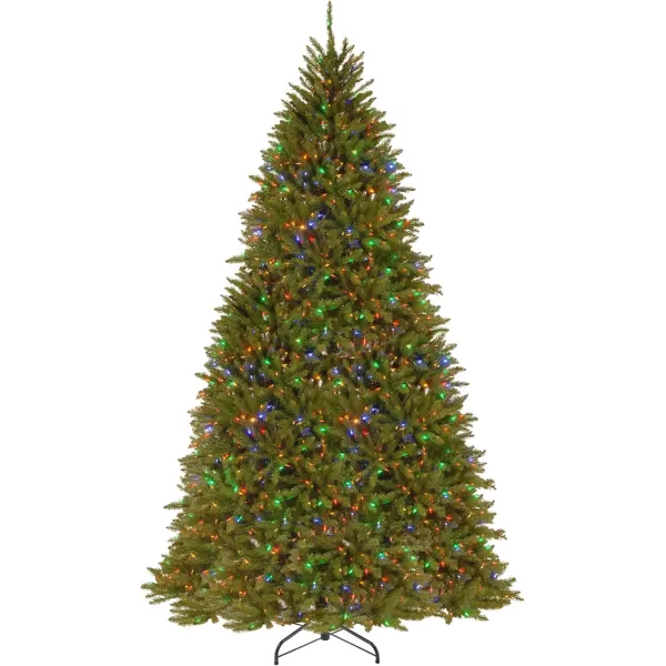 imageNational Tree Company PreLit Artificial Full Christmas Tree Green Dunhill Fir Dual Color LED Lights Includes PowerConnect and Stand 12 Feet10 ft