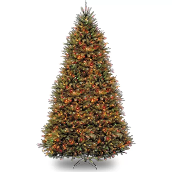 imageNational Tree Company PreLit Artificial Full Christmas Tree Green Dunhill Fir Dual Color LED Lights Includes PowerConnect and Stand 12 Feet12 ft