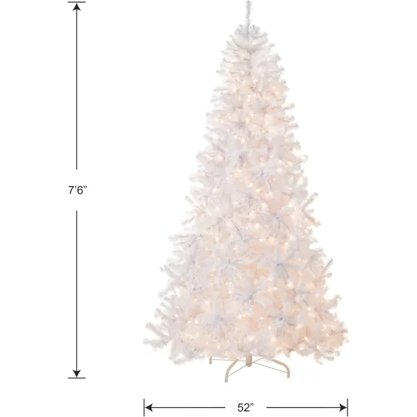 imageNational Tree Company PreLit Artificial Full Christmas Tree White North Valley Spruce White Lights Includes Stand 7 Feet75 ft