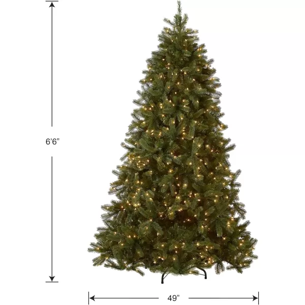 imageNational Tree Company PreLit Feel Real Artificial Full Downswept Christmas Tree Green Douglas Fir White Lights Includes Stand 9 feet65 ft