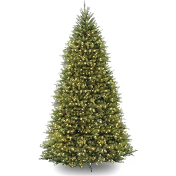 imageNational Tree Company PreLit Artificial Full Christmas Tree Green Dunhill Fir Dual Color LED Lights Includes PowerConnect and Stand 12 Feet10 ft