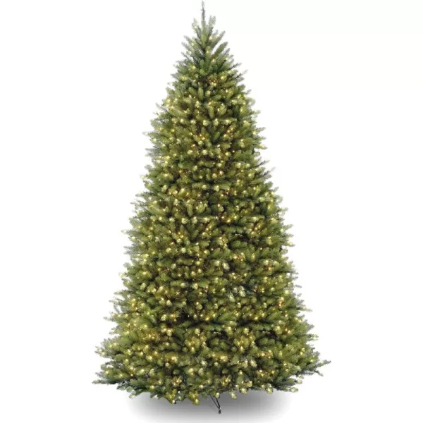 imageNational Tree Company PreLit Artificial Full Christmas Tree Green Dunhill Fir Dual Color LED Lights Includes PowerConnect and Stand 12 Feet12 ft