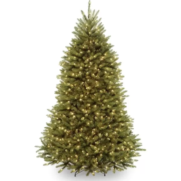 imageNational Tree Company PreLit Artificial Full Christmas Tree Green Dunhill Fir Dual Color LED Lights Includes PowerConnect and Stand 12 Feet7 ft