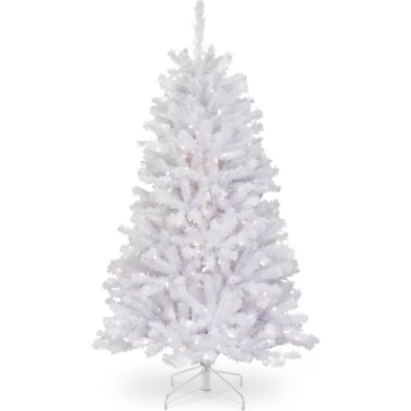 imageNational Tree Company PreLit Artificial Full Christmas Tree White North Valley Spruce White Lights Includes Stand 7 Feet45 ft