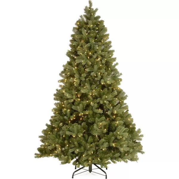 imageNational Tree Company PreLit Feel Real Artificial Full Downswept Christmas Tree Green Douglas Fir White Lights Includes Stand 9 feet75 ft