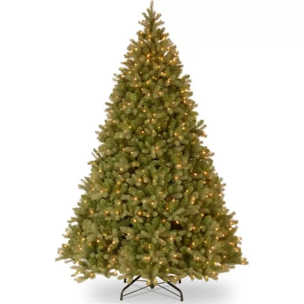 imageNational Tree Company PreLit Feel Real Artificial Full Downswept Christmas Tree Green Douglas Fir White Lights Includes Stand 9 feet9 ft