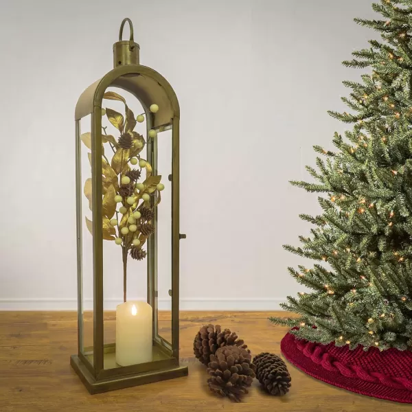 imageHGTV Home Collection Arched Candle Lantern Christmas Themed Home Decor Large Antique Bronze 28 in