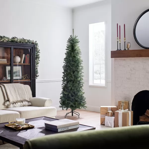 imageNational Tree Company Artificial Slim Christmas Tree Green Kingswood Fir Includes Stand 7 FeetGreen