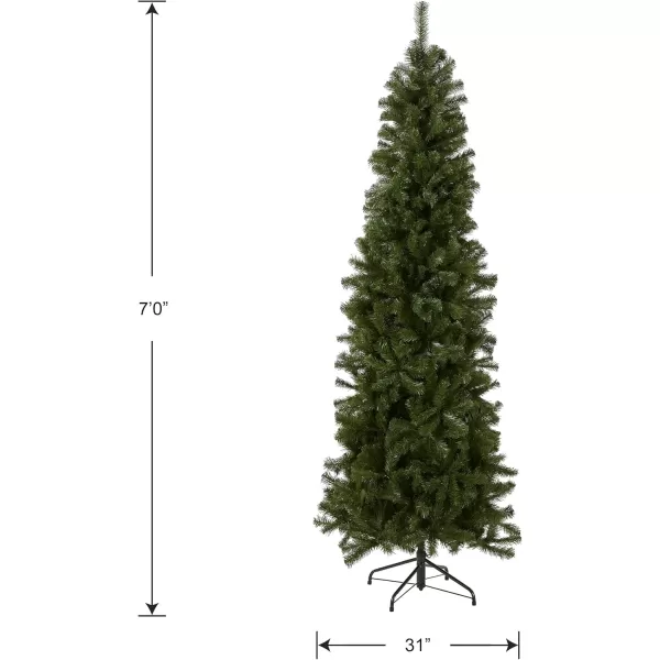 imageNational Tree Company Artificial Slim Christmas Tree Green North Valley Spruce Includes Stand 7 Feet