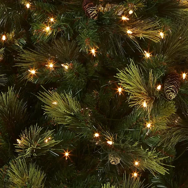 imageNational Tree Company Feel Real Prelit Artificial Christmas Tree  Includes Prestrung White Lights  Flocked with Cones  Carolina Pine  7 ft