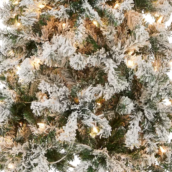 imageNational Tree Company First Traditions PreLit Acacia Flocked Tree Medium Christmas Tree Clear Incandescent Lights Plug in 6 ft6 feet