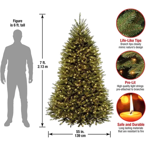 imageNational Tree Company PreLit Artificial Full Christmas Tree Green Dunhill Fir White Lights Includes Stand 75 Feet