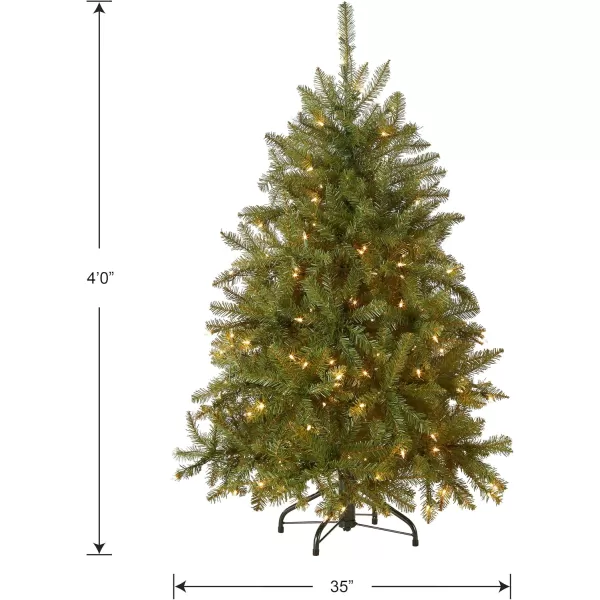 imageNational Tree Company PreLit Artificial Mini Christmas Tree Green Dunhill Fir White Lights Includes Stand 4 Feet