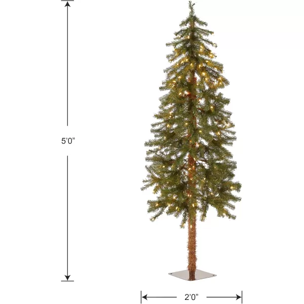 imageNational Tree Company Prelit Artificial Christmas Tree  Includes Prestrung White Lights  Hickory Cedar  3 ft5 ft