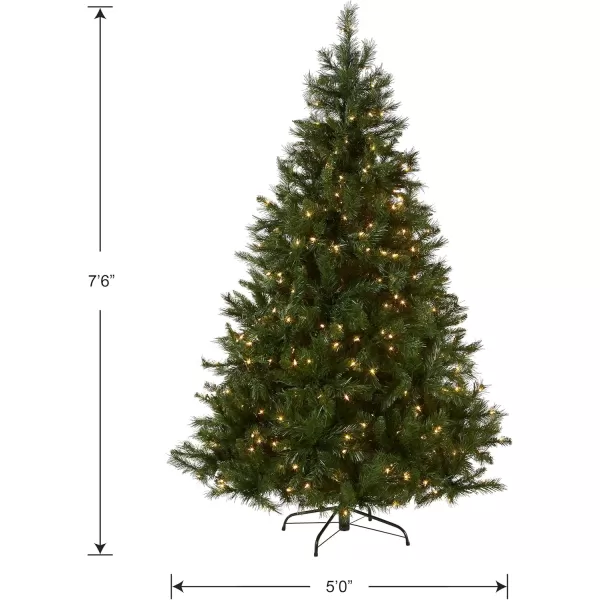 imageNational Tree Company Prelit Artificial Christmas Tree  Includes Prestrung White Lights and Stand  White With Silver Glitter  Winchester White Pine  7 ftGreen