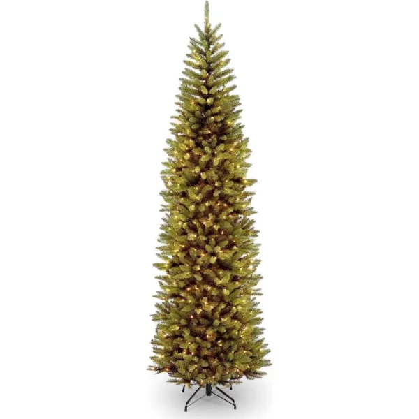 imageNational Tree Company Artificial PreLit Slim Christmas Tree White Kingswood Fir White Lights Includes Stand 7 Feet10 ft