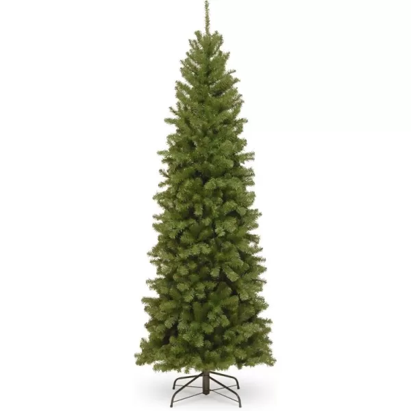 imageNational Tree Company Artificial Slim Christmas Tree Green North Valley Spruce Includes Stand 7 Feet