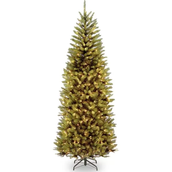 imageNational Tree Company Prelit Artificial Christmas Tree  Includes Prestrung MultiColor LED Lights PowerConnect and Stand  Kingswood Fir Slim  7 Feet75 ft