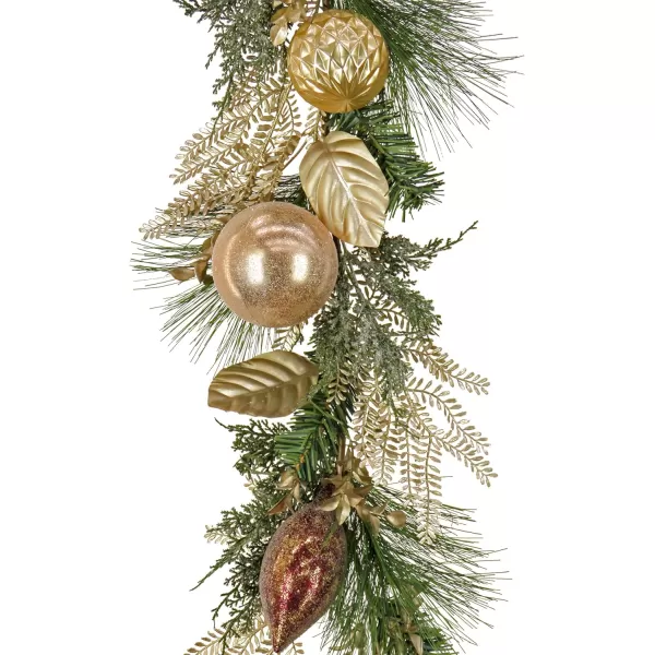 imageHGTV Home Collection Unlit Artificial Christmas Garland Mixed Branch Tips and Fern Fronds Flexible Vine Base Unlit 72 Inches