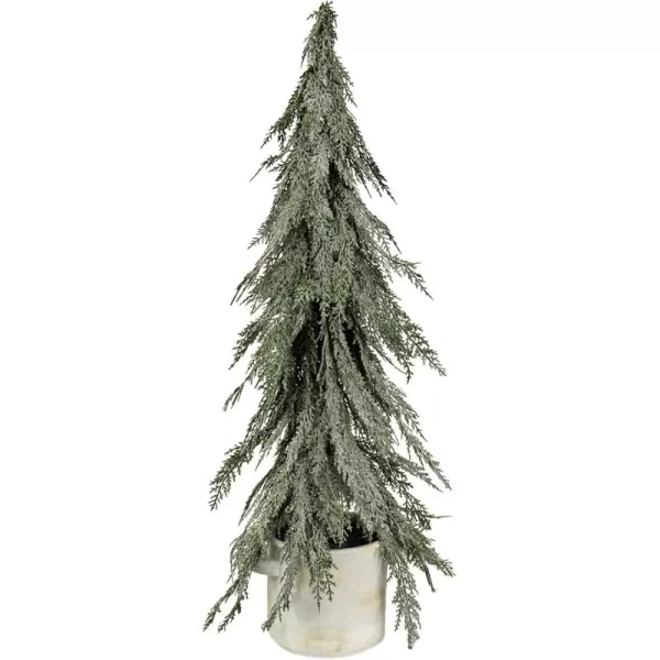 imageHGTV Home Collection Artificial Christmas Tree Potted Pine Down Swept Branches Includes Stylish White Base Winter Collection 3 Feet