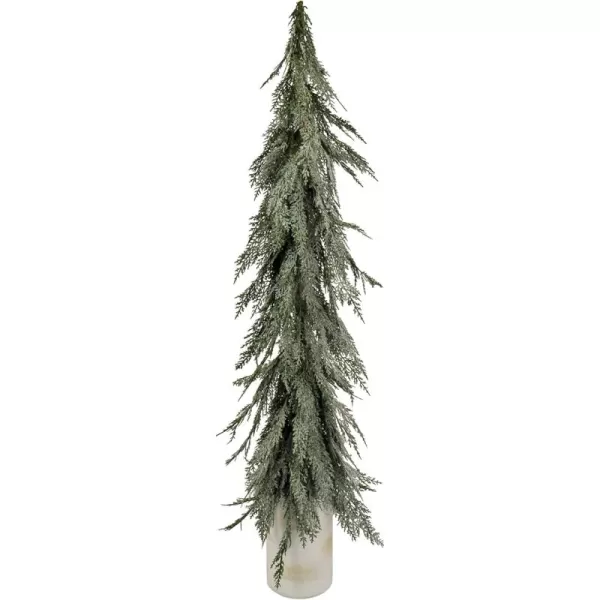 imageHGTV Home Collection Artificial Christmas Tree Potted Pine Down Swept Branches Includes Stylish White Base Winter Collection 50 Inches