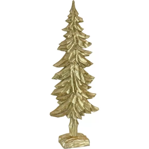 imageHGTV Home Collection Christmas Tree Decoration Gold Carved Wooden Design Winter Collection 32 Inches