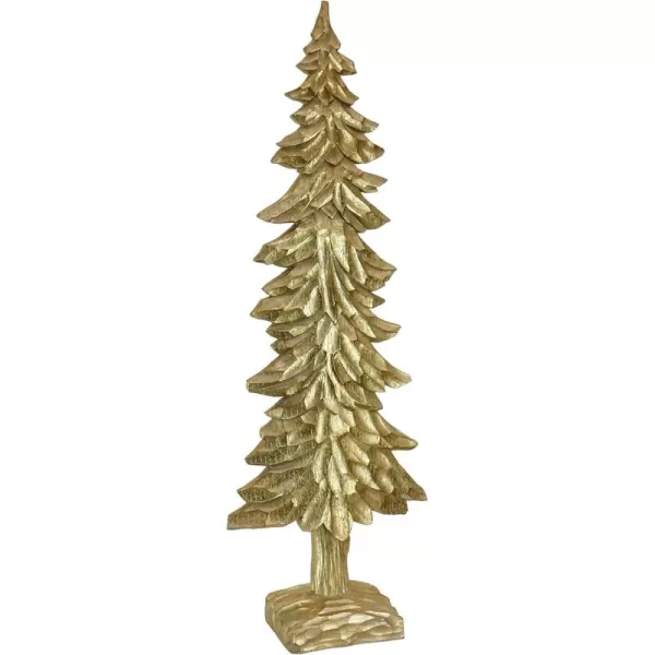 imageHGTV Home Collection Christmas Tree Decoration Gold Carved Wooden Design Winter Collection 41 Inches