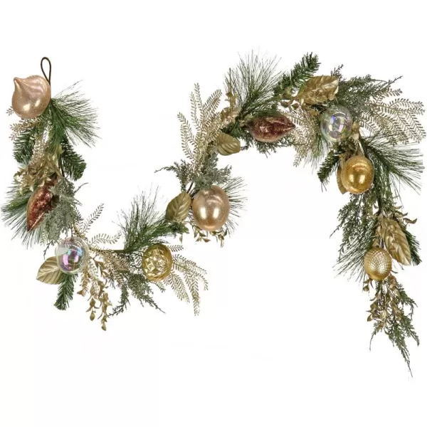 imageHGTV Home Collection Unlit Artificial Christmas Garland Mixed Branch Tips and Fern Fronds Flexible Vine Base Unlit 72 Inches