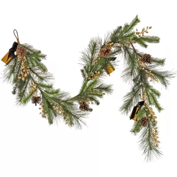 imageHGTV Home Collection Unlit Artificial Christmas Garland Mixed Branch Tips Flexible Vine Base Unlit 72 Inches