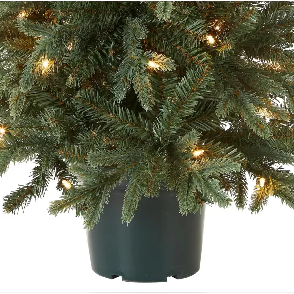 imageNational Tree Company Artificial Christmas Tree For Entrances  Includes White Lights and Pot  Everyday Collections  3 ft