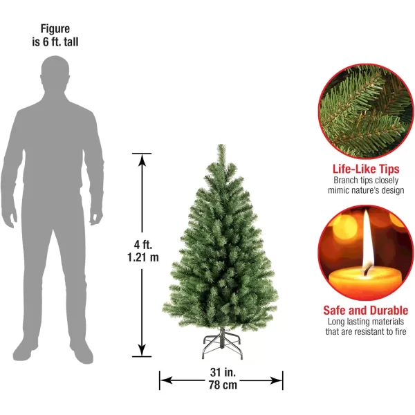 imageNational Tree Company Artificial Full Christmas Tree Green North Valley Spruce Includes Stand 4 Feet