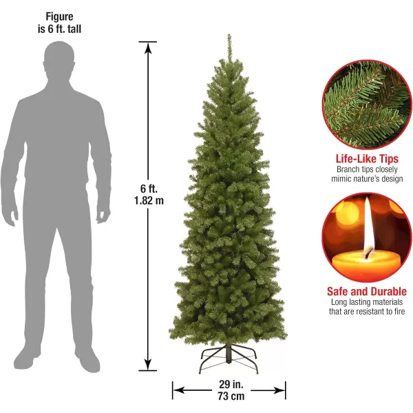 imageNational Tree Company Artificial Slim Christmas Tree Green North Valley Spruce Includes Stand 6 Feet