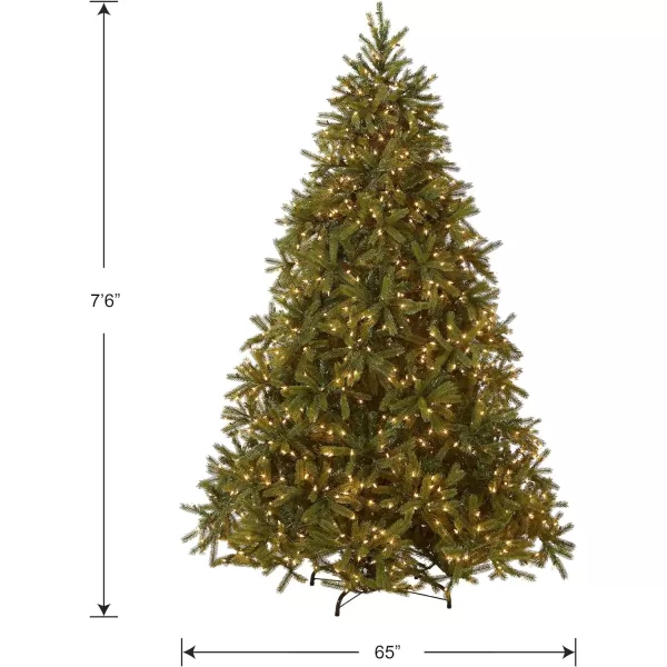 imageNational Tree Company Feel Real Prelit Artificial Christmas Tree  Includes Prestrung White Lights and Stand  Jersey Fraser Fir  65 ft75 ft