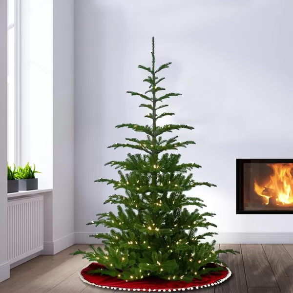 imageNational Tree Company Feel Real Prelit Artificial Christmas Tree  Includes Prestrung White Lights and Stand  Norwegian Spruce  75 ft65 ft