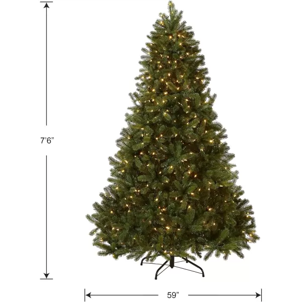 imageNational Tree Company PreLit Feel Real Artificial Full Downswept Christmas Tree Green Douglas Fir Dual Color LED Lights 75 feet75 Ft