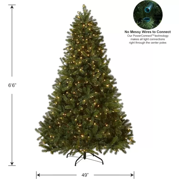 imageNational Tree Company PreLit Feel Real Artificial Full Downswept Christmas Tree Green Douglas Fir Dual Color LED Lights Includes Stand and PowerConnect 9 feet65 ft