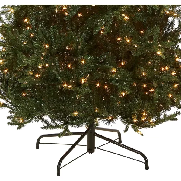 imageNational Tree Company PreLit Feel Real Artificial Slim Christmas Tree Green Tiffany Fir White Lights Includes Stand 75 Feet9FEET