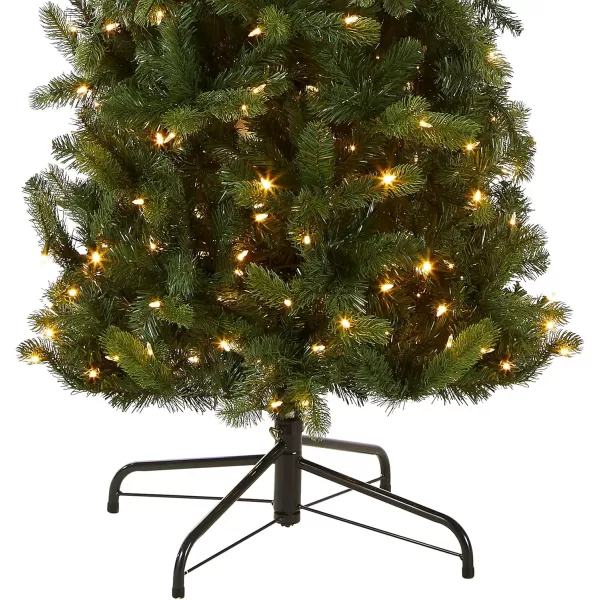 imageNational Tree Company PreLit Feel Real Artificial Slim Downswept Christmas Tree Green Douglas Fir Dual Color LED Lights Includes PowerConnect and Stand 9 feet