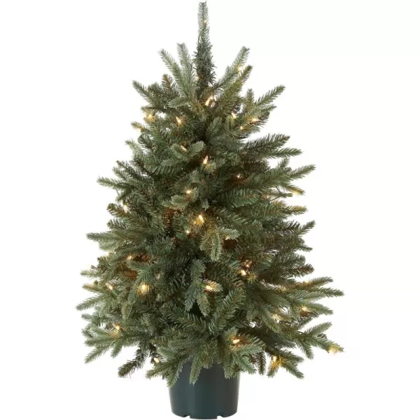 imageNational Tree Company Artificial Christmas Tree For Entrances  Includes White Lights and Pot  Everyday Collections  3 ft