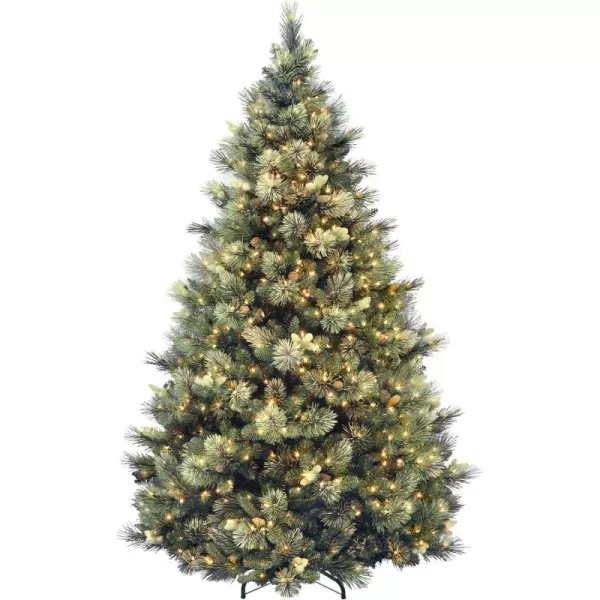 imageNational Tree Company Carolina Pine 75 Foot Artificial Holiday Prelit Christmas Tree w750 Clear Lights Pinecones 1399 Branch Tips and Metal Stand